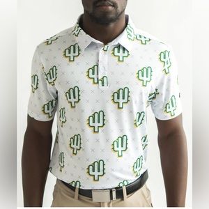 Yatta golf “the People’s Polo” limited edition NWT Men’s polo shirt White/Green